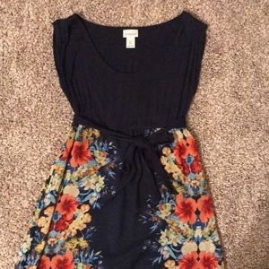 Navy floral maxi dress from Motherhood Maternity